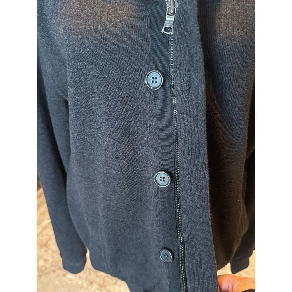 Banana Republic Cardigan Mens Extra Large Gray Mock‎ Zip Sweater Grandpacore